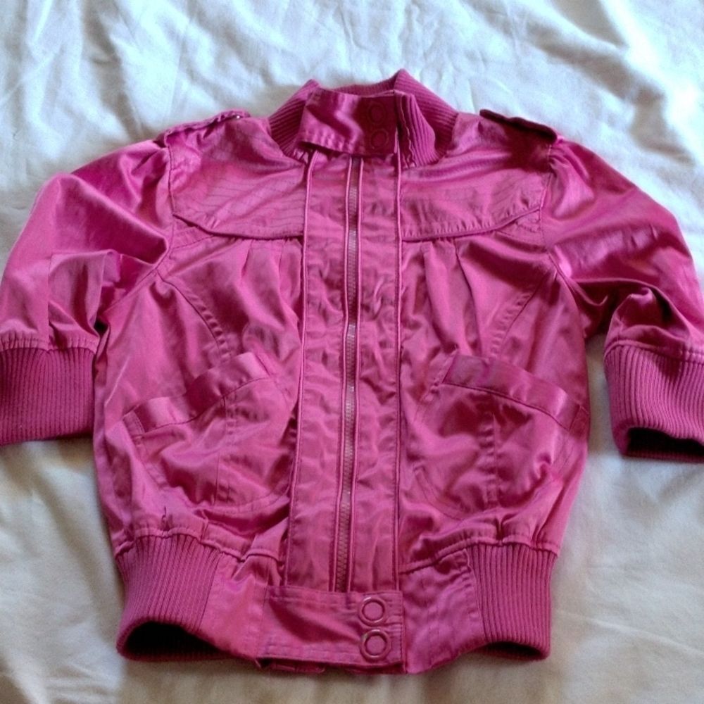 𝅺MISS LILI 3/4 sleeves zip up bomber jacket size S